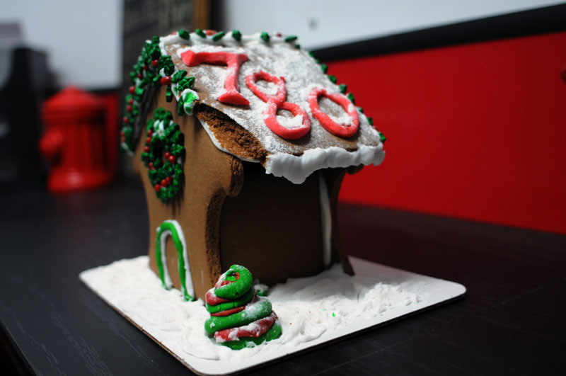 Christmas gingerbread doghouse. Christmas gingerbread doghouse.