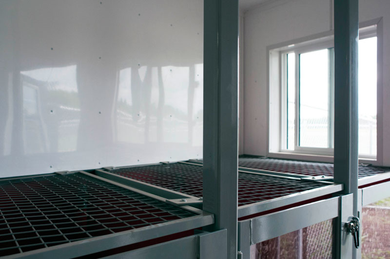 Custom crates with sliding windows for natural sunlight & airflow. Custom crates with sliding windows for natural sunlight & airflow.