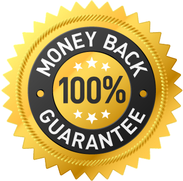 100% money-back guarantee badge.