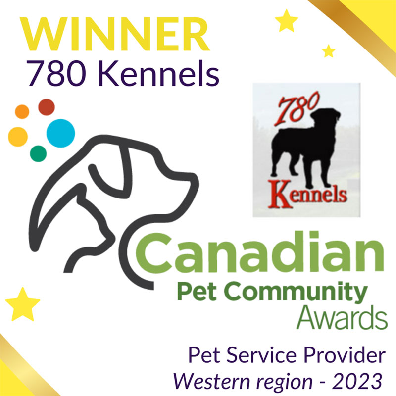 780 Kennels wins the Canadian Pet Community Awards for Pet Service Provider in the Western Region.